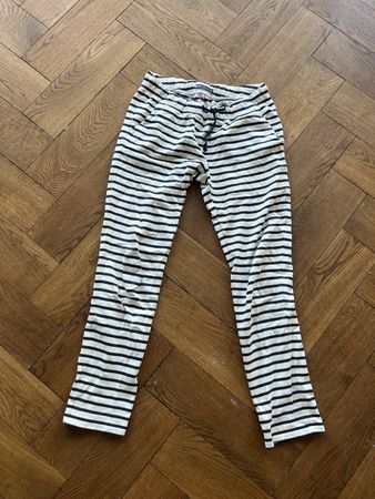 Pantalon Petit Bateau rayé bleu et blanc taille M