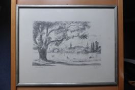 Theo Glinz - Litho - Rorschach signiert im Echtsilberrahmen