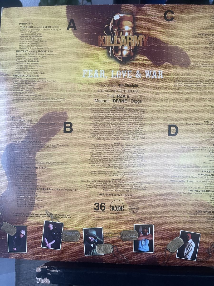 Schallplatten: Killarmy / Fear Love & War  – Gebraucht aus Dagmersellen von stonefinger 1