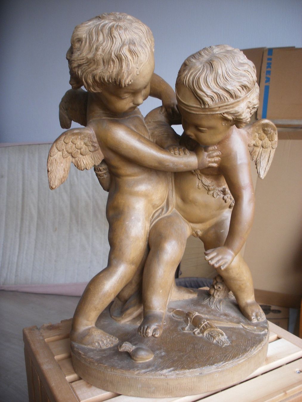 Sculture & Statue: Skulptur Terracotta, nach E. M. Falconet, Putti / Amoretten – Usato da Courroux venduto da Stesoe