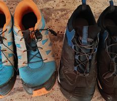 2x Chaussures de randonnée Quechua + Salomon 38