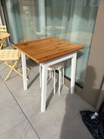 Holztisch quadratisch weiss natur gebraucht Zustand