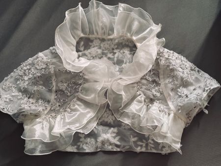 Boléro élégant en dentelle blanche mariage taille S