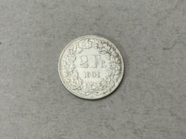 Schweiz 2 Franken 1901 Silber 