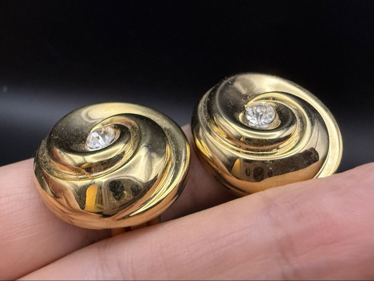 Ohrringe & -stecker: Vintage-Ohrringe Cabouchon Paris - Goldfarben – Gebraucht aus Lamone von LaCantinaMagica 5