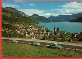 WEGGIS Strasse mit Auto