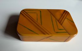 Blechdose Knorr orange Linienmuster Vintage Nostalgie
