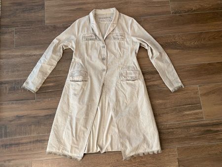 Rundholz Mantel Jacke Übergang beige grau Gr. XL
