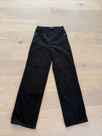 Amisu Cordhose schwarz, Gr. 34, Wide Leg, neuwertig