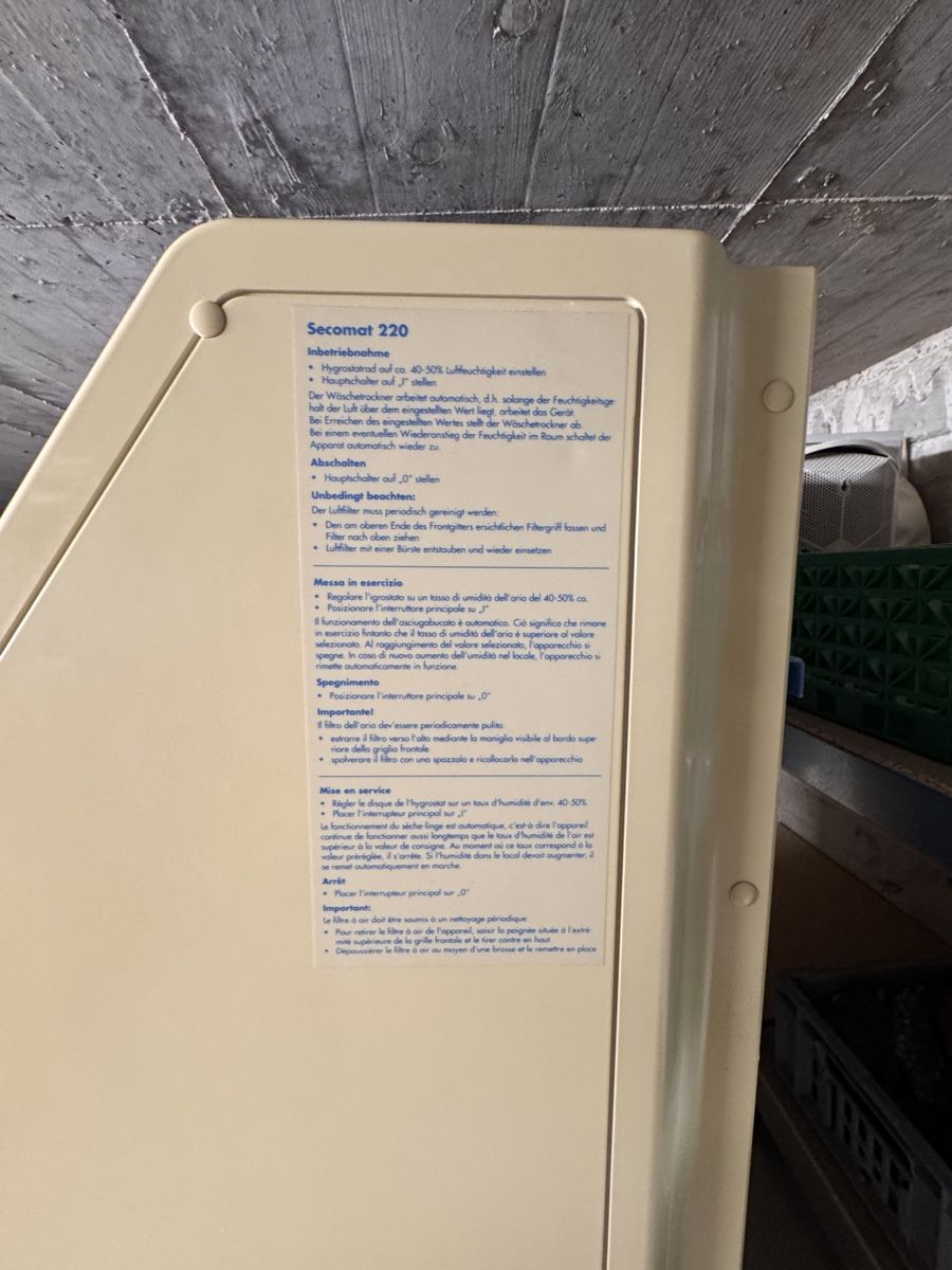 Secomat Deumidificatori: Secomat 220 – Usato da St. Gallen venduto da Jael0123 3