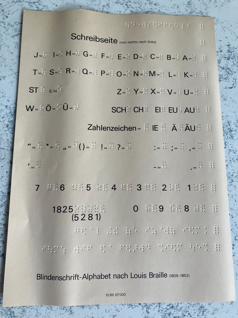 Foto & Immagini: Blindenschrift – Usato da Richterswil venduto da solalex 1