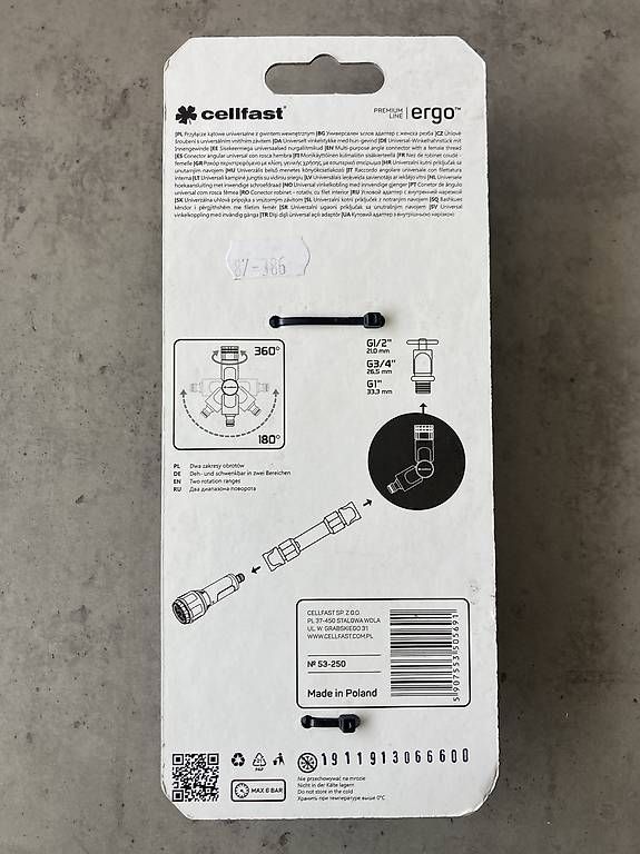 Supporti a parete: Cellfast Universal Winkelhahnstück ERGO – Nuovo e nell'imballaggio originale da Au SG venduto da Rambodisli7 1