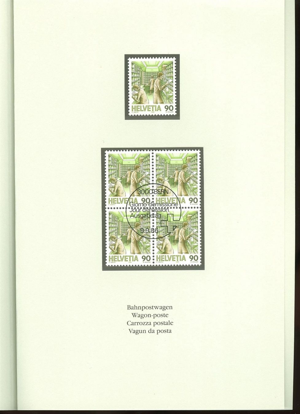 Alle Briefmarken: 1986/87_PTT Heft "Postbeförderung"; EM **/VB ET "3000 Bern" – Neu (gemäss Beschreibung) aus Thun von Nissan