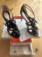 Santoni, sandales d'été en cuir noir, taille 40, état neuf!