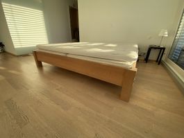 Bett Reseda Massivholz Eiche 180x200