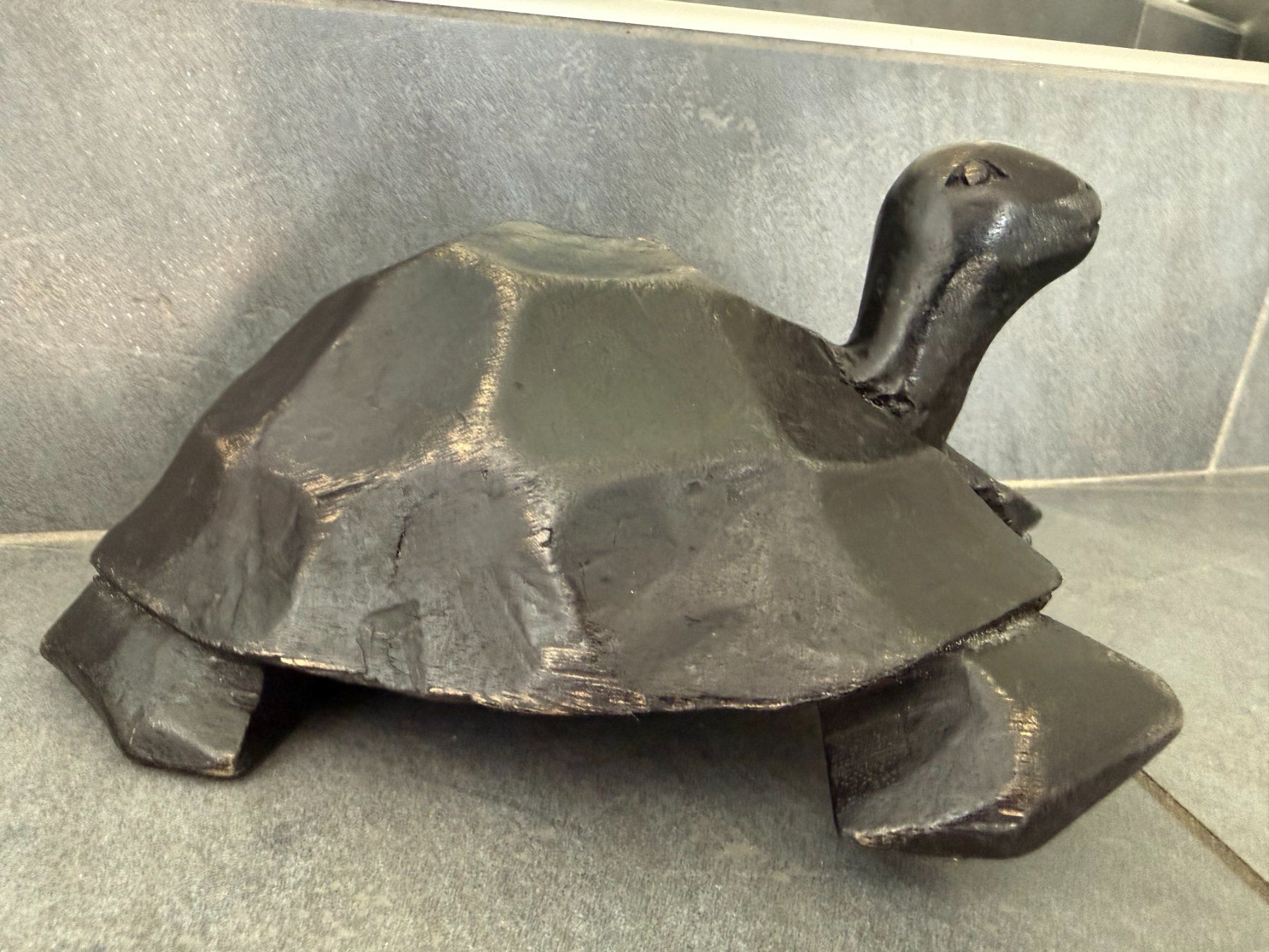 Statuette: grosse  Schildkröte  Holz  handgeschnitzt  Dekoration Turtle – Usato da Subingen venduto da ArtBead 5
