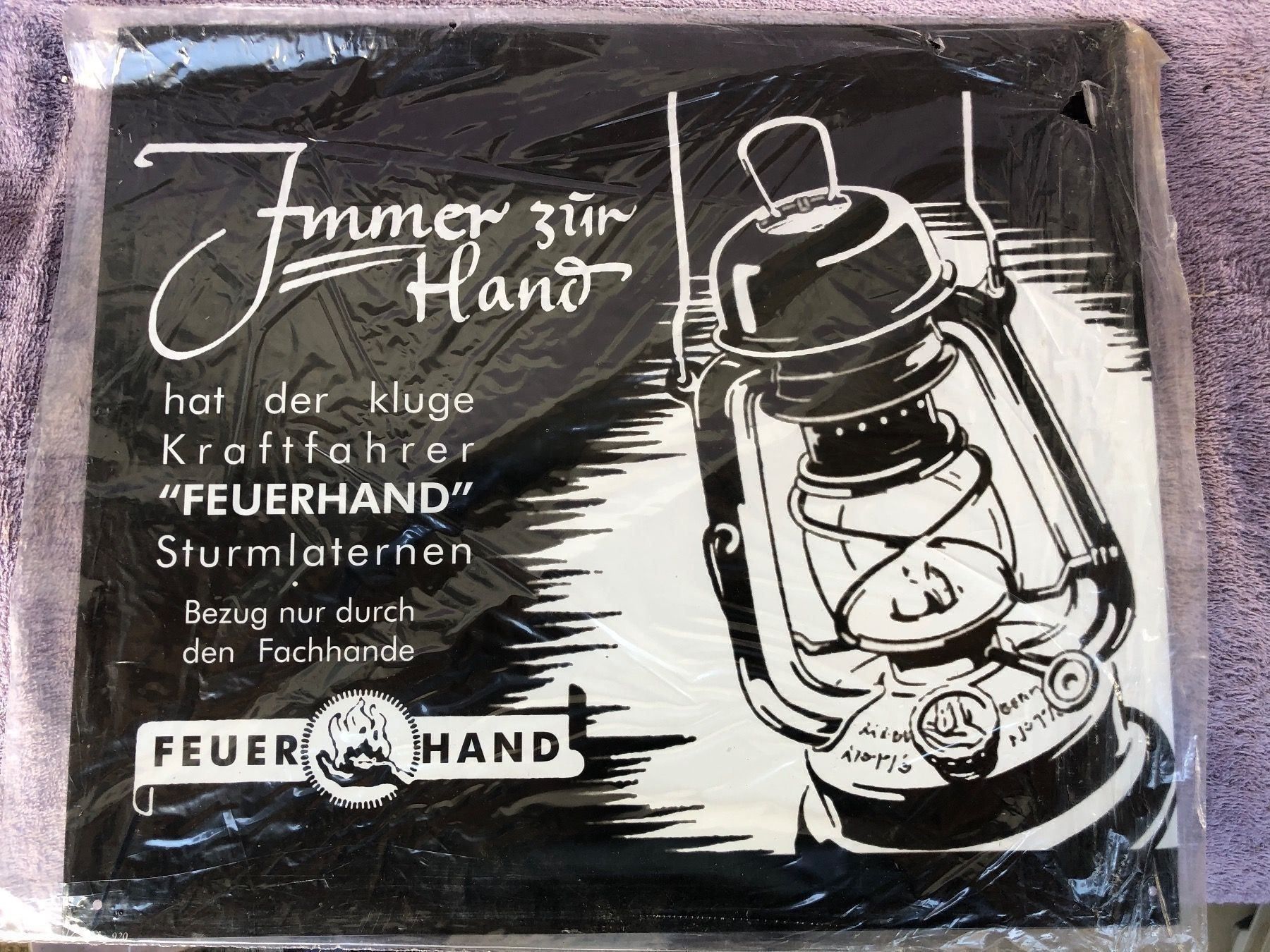 Schilder: Feuerhand laterne petrol antik werbung – Neu (gemäss Beschreibung) aus Reinach AG von rares75