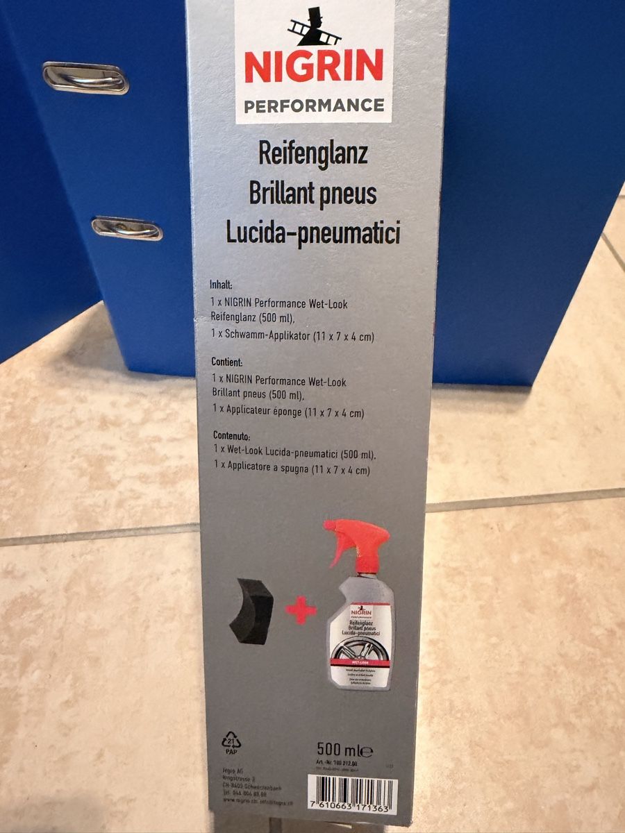 Prodotti per la cura: Nigrin Performance Reifenglanz Set 500ml OVP – Nuovo e nell'imballaggio originale da Muri AG venduto da GIRO777 1