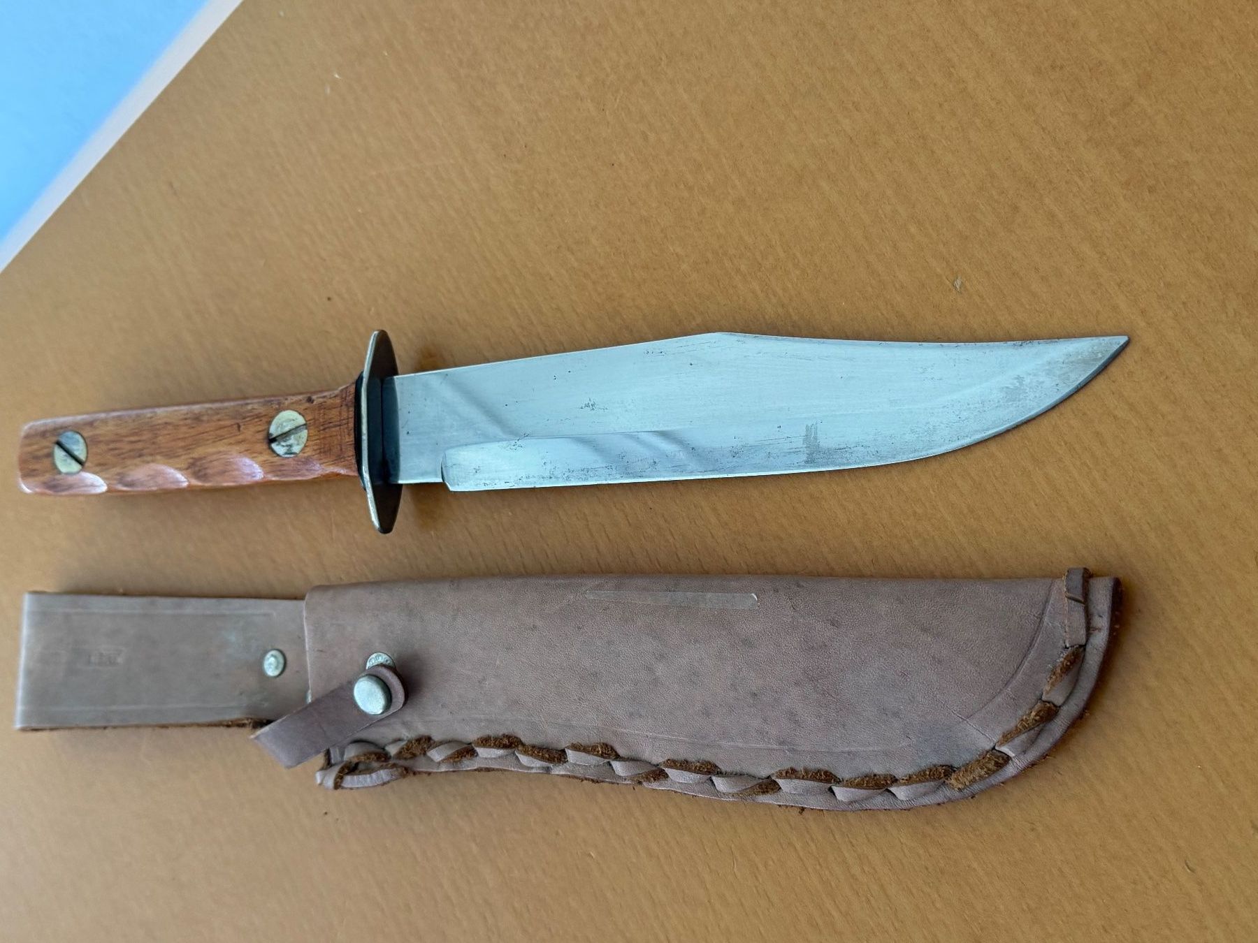 Zubehör: Bowie Messer, Holzgriff, Scheide Leder, Vintage – Gebraucht aus Fehraltorf von bruggin 4