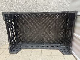 Caisse / cagette plastique noire, solide, pour stockage