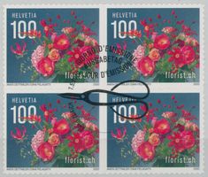 2020 - florist.ch - Viererblock - Ersttag Stempel ET