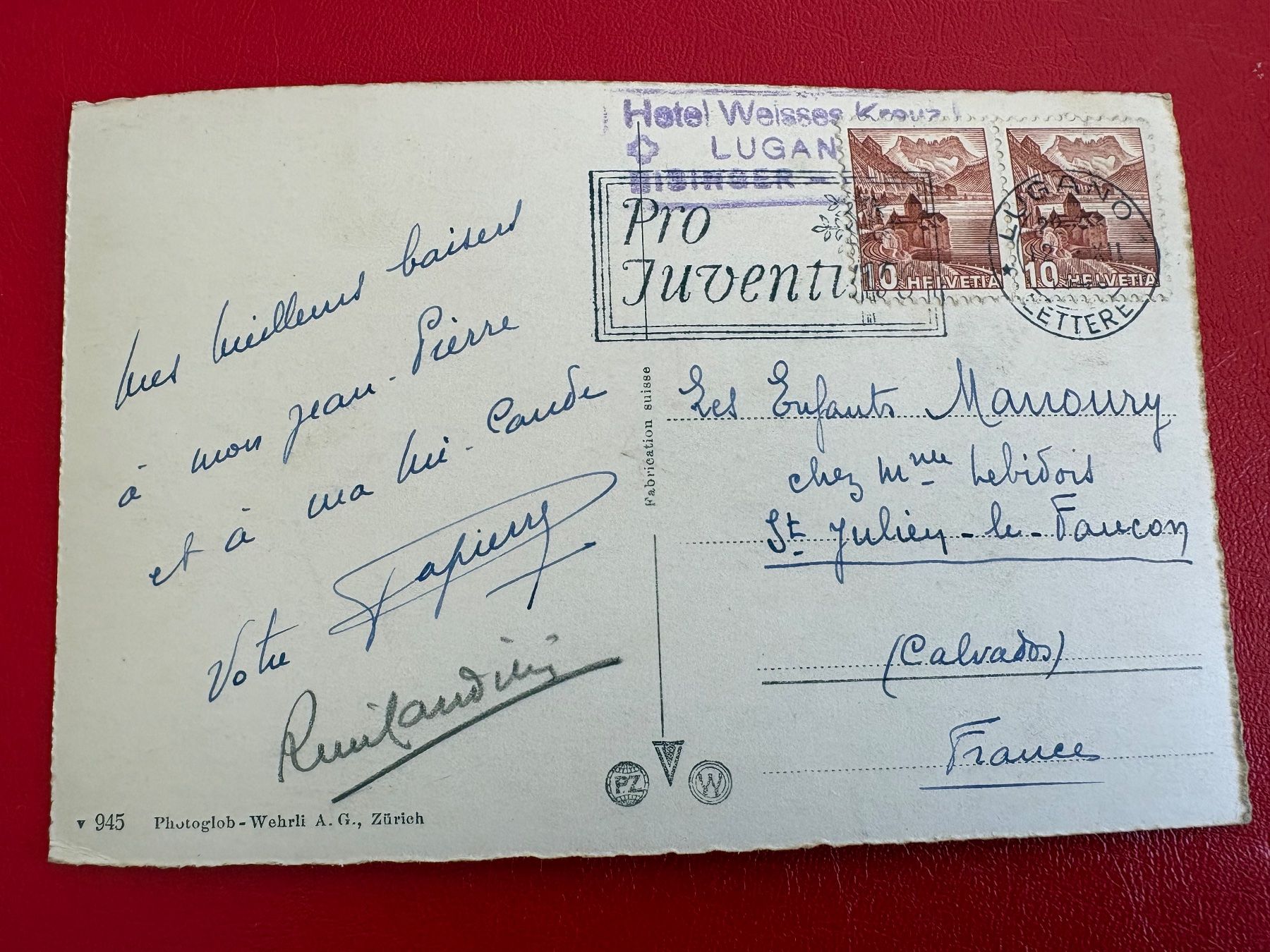 Cartoline postali: Brusino - Arsizio ; Melide e Lugano / Hotelstempel – Usato da St-Légier-La Chiésaz venduto da Theo005 1