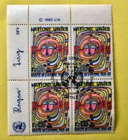 4 er Block Nations Unies gestempelt  ﻿Siehe Original Fotos ﻿