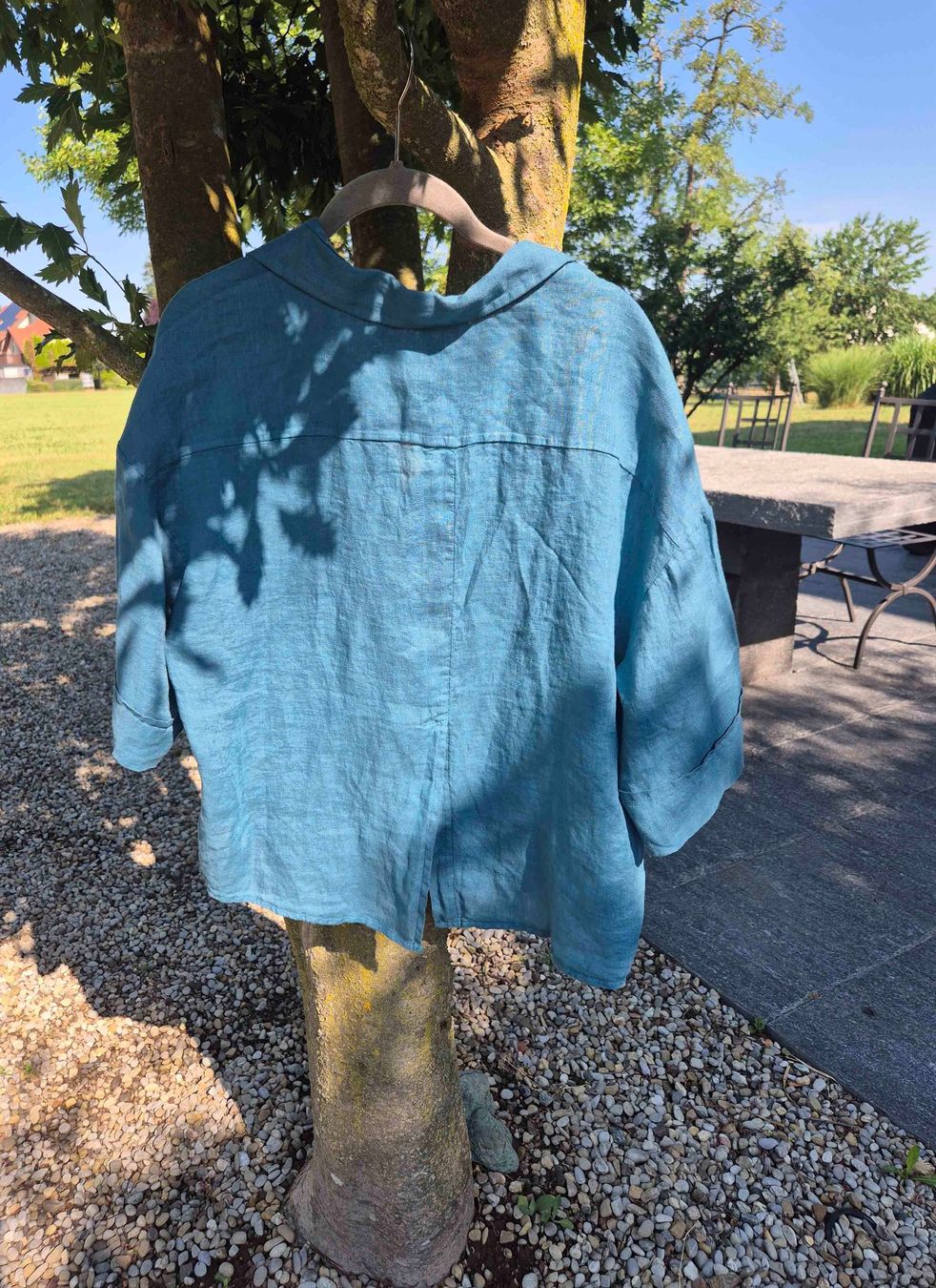 Camicette: 100% LEINEN NEUE TRANSIT BLUSE Gr.M, OVERSIZE NP 189.- – Usato da Algetshausen venduto da Engel-99 1