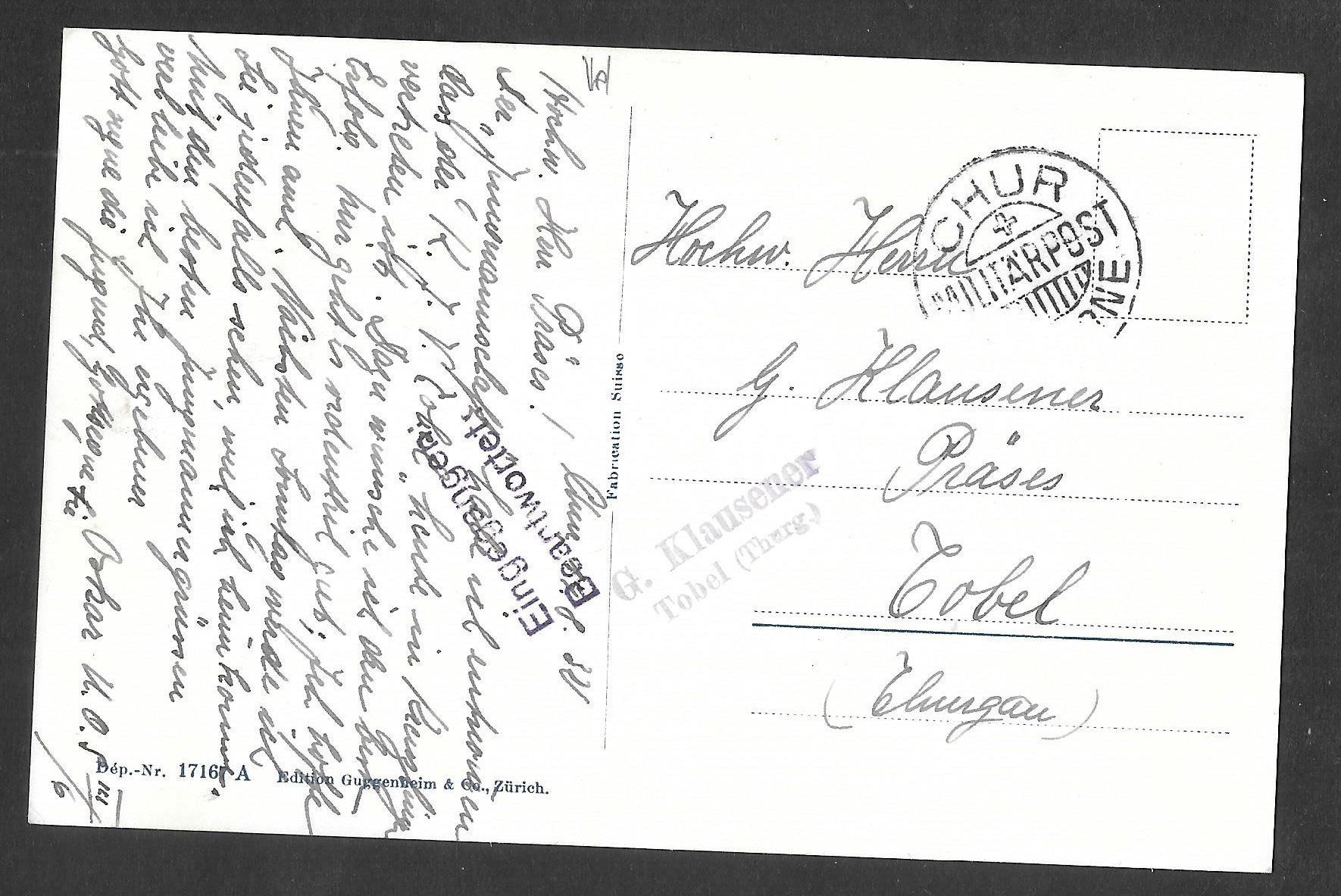 Cartoline postali: Chur Teilansicht an der Plessur – Usato da Olten venduto da clotaldi 1