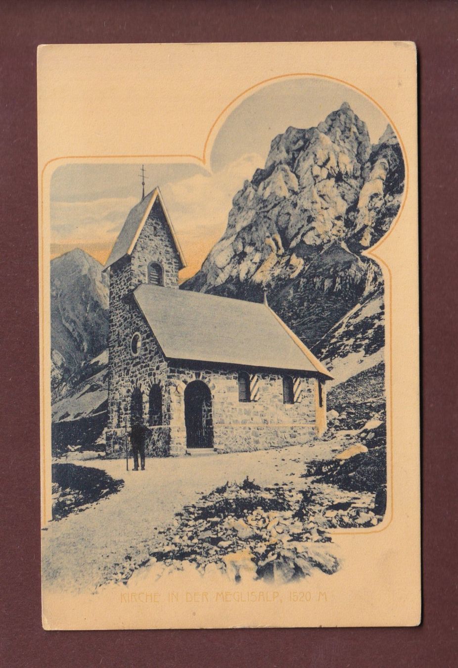 Ansichtskarten: MEGLISALP - Kirche - 1927 – Gebraucht aus Pully von nicecards-shop