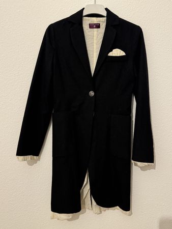 Manteau long One Step, laine mélangée, taille 34, chic!