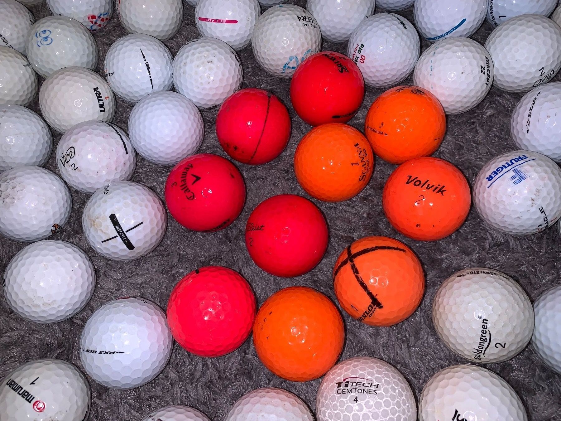 Palloni: 100 Golfbälle weiss/orange-rot gebraucht – Usato da Münchenbuchsee venduto da Dreamaction67 1
