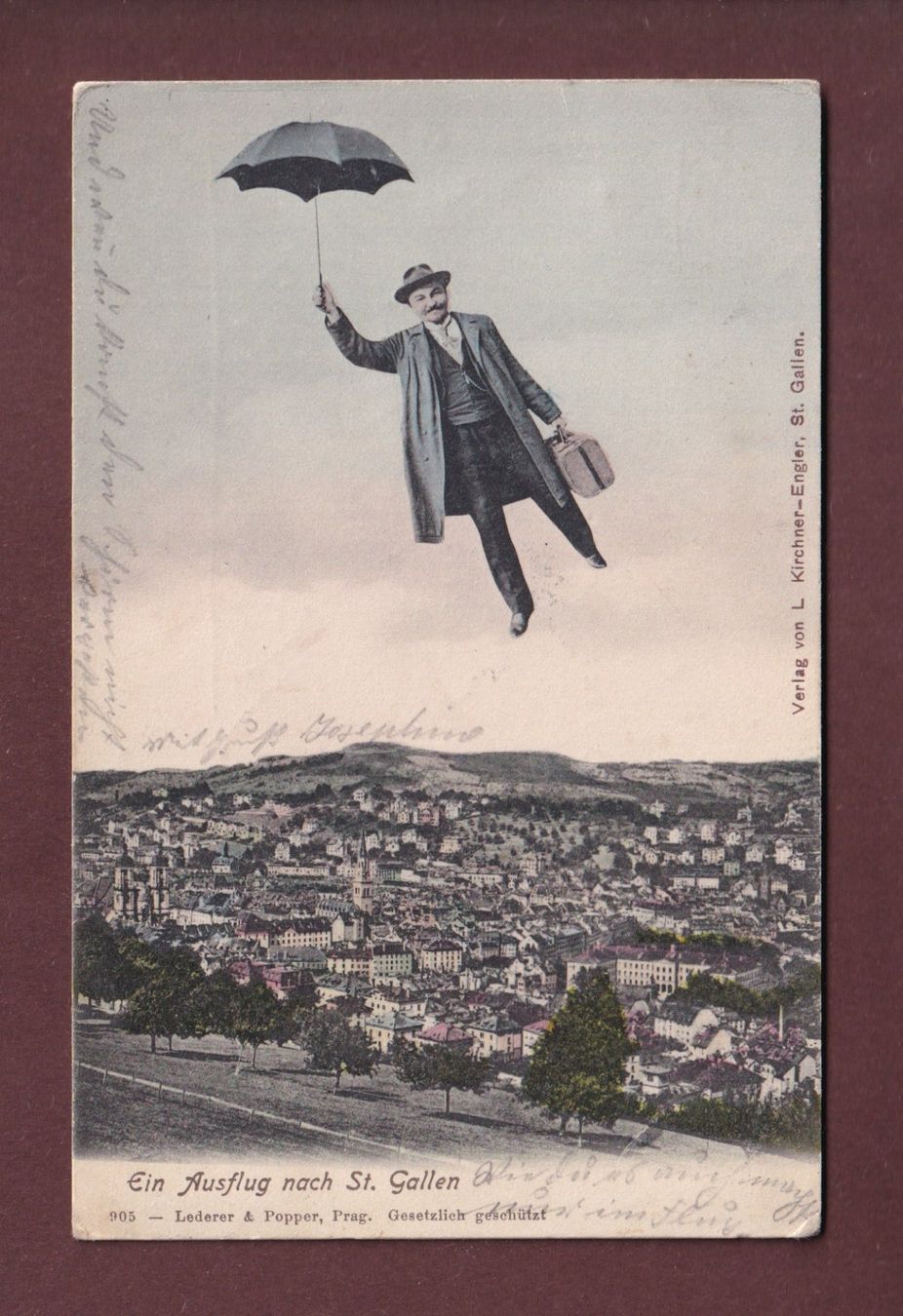 Cartoline postali: Ein Ausflug nach ST. GALLEN - 1904 – Usato da Pully venduto da nicecards