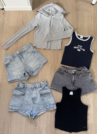 Sommerset Mädchen Jeansshorts & Tops Gr. 146/152 H&M Zara