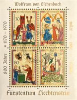 Briefmarken Liechtenstein 1970 Wolfram von Eschenbach 800...