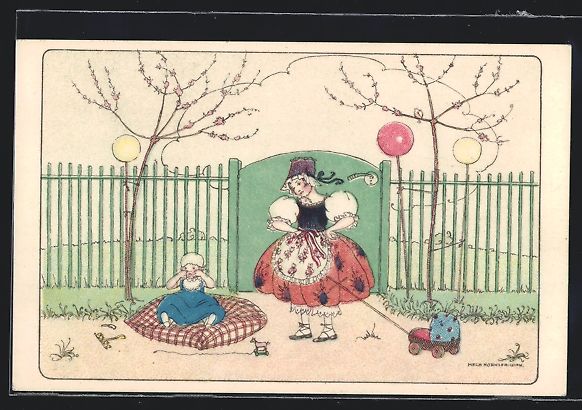 Cartoline postali: Mela Köhler: Weinendes Kleinkind mit Sp – Usato da Berlin venduto da bartko-reher
