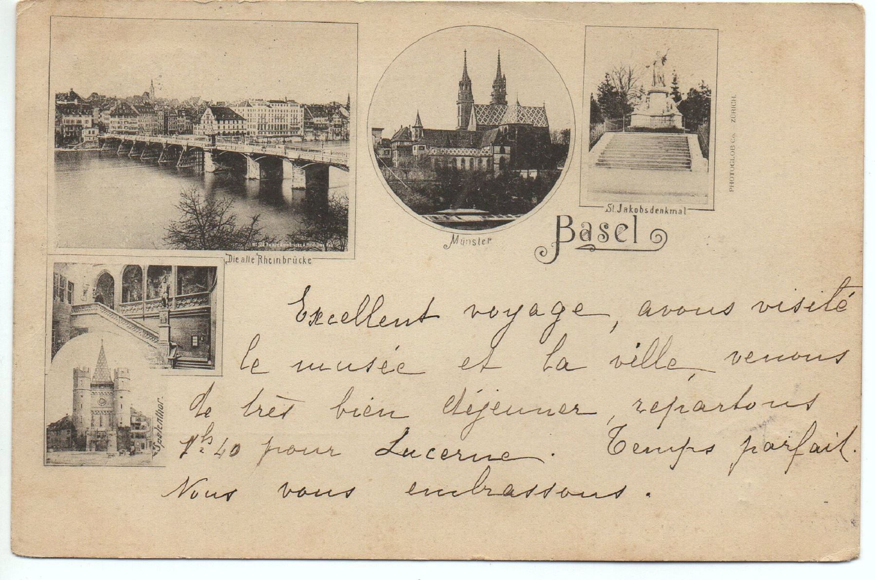 Ansichtskarten: Merhrbild-AK BASEL 1897 – Gebraucht aus Jona von philajona