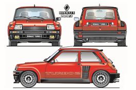 Blechschild-RENAULT R5 TURBO 2 ROT