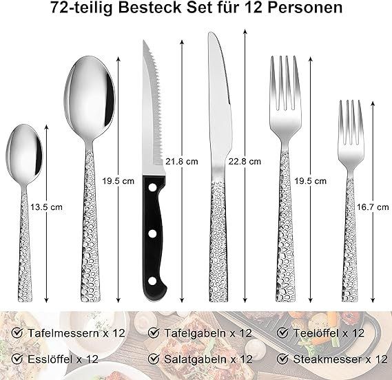Set di posate: Besteck Set 12 Personen, 72-teilig – Nuovo e nell'imballaggio originale da Oberentfelden venduto da Sch_md58 1