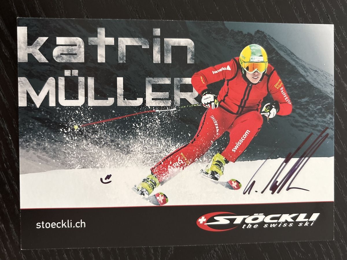 Autografi: Signierte Autogrammkarte Katrin Müller Skistar – Usato da Uetendorf venduto da hoisle