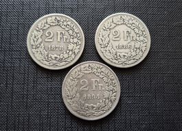 Lot: 3 x 2Fr. ab 1878 (vor 1900)
