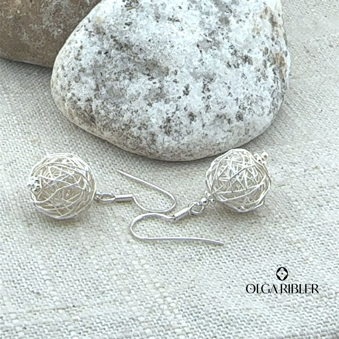 Olga Ribler Ohrringe & -stecker: Ohrringe 14 mm Kugel aus Silberdraht – Neu (gemäss Beschreibung) aus Luzern von Schmuckoutlet 1