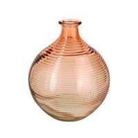 Blumenvasen aus Glas in rosa/bauchig/gerillt/Neu/OVP