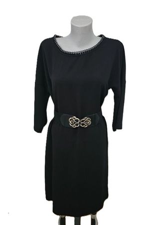 Schwarzes HALLHUBER Kleid Gr. 34 mit Kettendetails