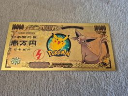 Banknote Pokemon Psiana Gold Foil Plated