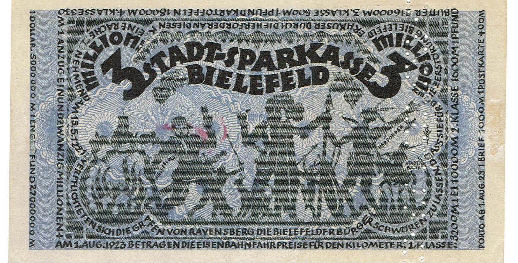 Banknoten: Bielefeld 3 Mil.Mark 11.08.1923 VZ+-VZ++ – Gebraucht aus Steffisburg von ber_8htf 1