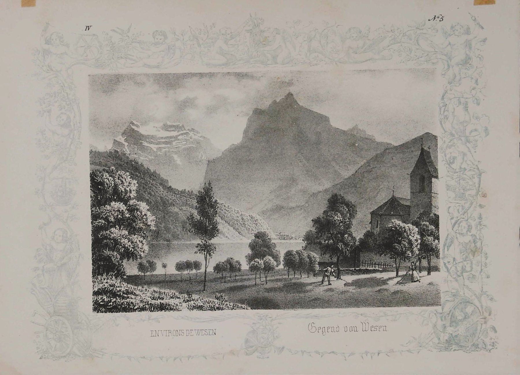 Stiche: Weesen Lithographie 1840 – Gebraucht aus Rafz von Helvet32