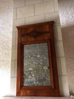 Miroir ancien - cadre en bois