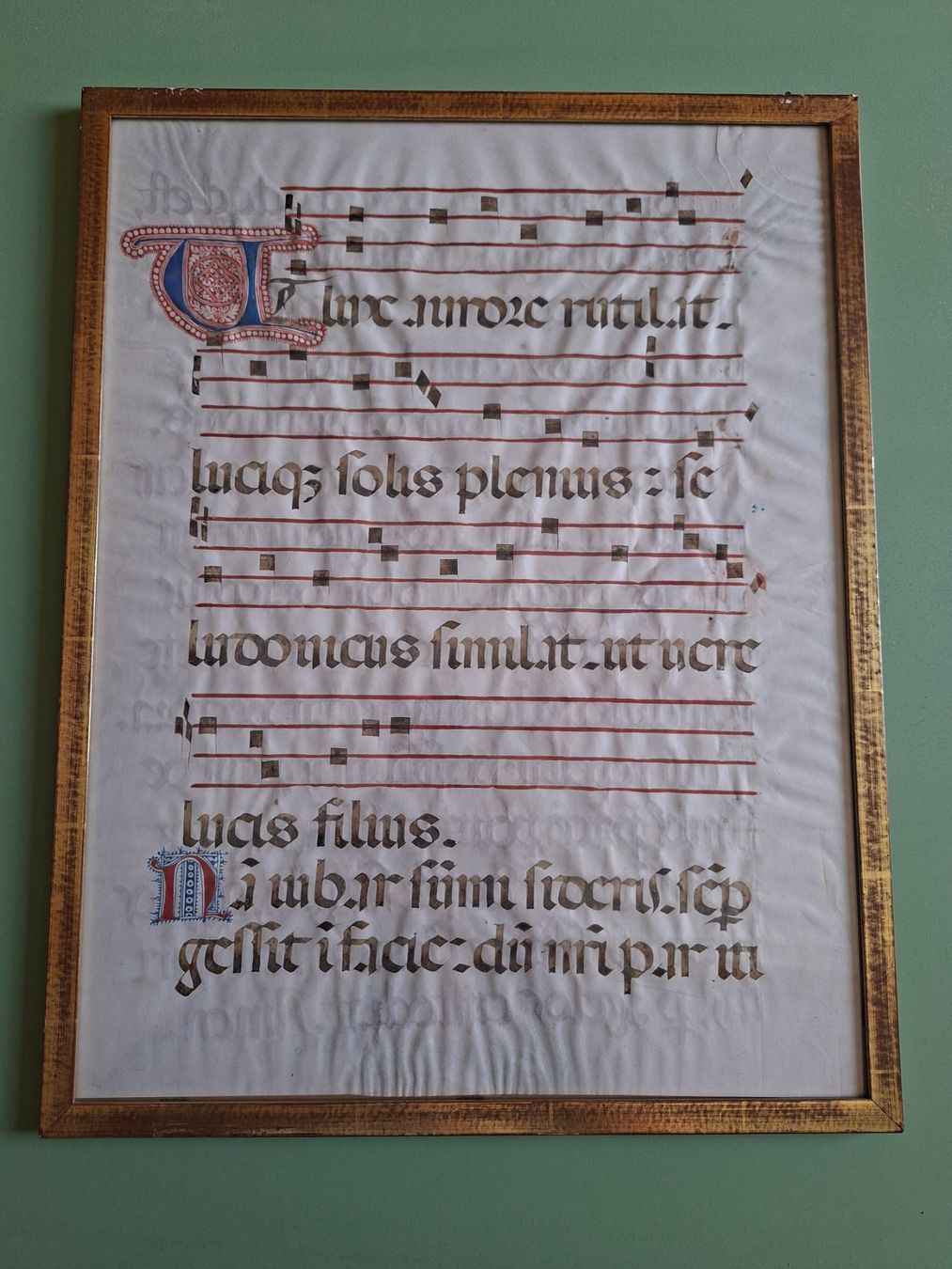 Posters & Illustrations: Antikes Notenblatt gerahmt liturgisch datiert – D'occasion à Schaffhausen par meteor7