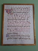 Antikes Notenblatt gerahmt liturgisch datiert